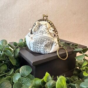 French Themed Cotton Kiss Lock Coin Purse